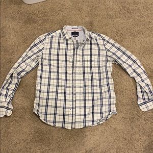 Slim fit denim and flower button down